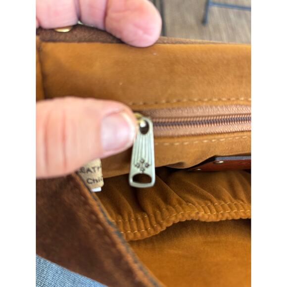 Patricia Nash Isola Flap Crossbody Whiskey Brown Washed Burnished Suede NWT boho - Picture 9 of 15